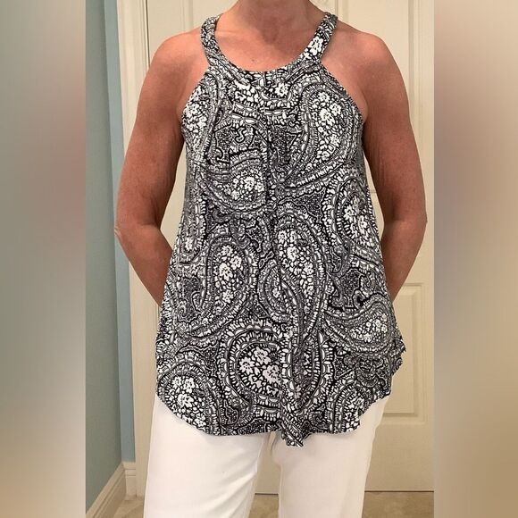 🖤 Cable & Gauge Black & White Halter Top Size M - Picture 4 of 6